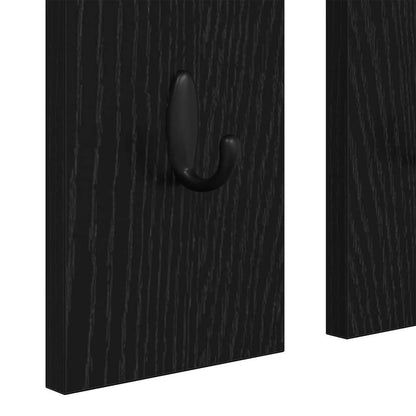 vidaXL Portant mural avec étagère Noir aspect chêne