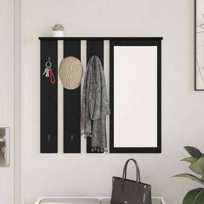 vidaXL Portant mural avec étagère Noir aspect chêne