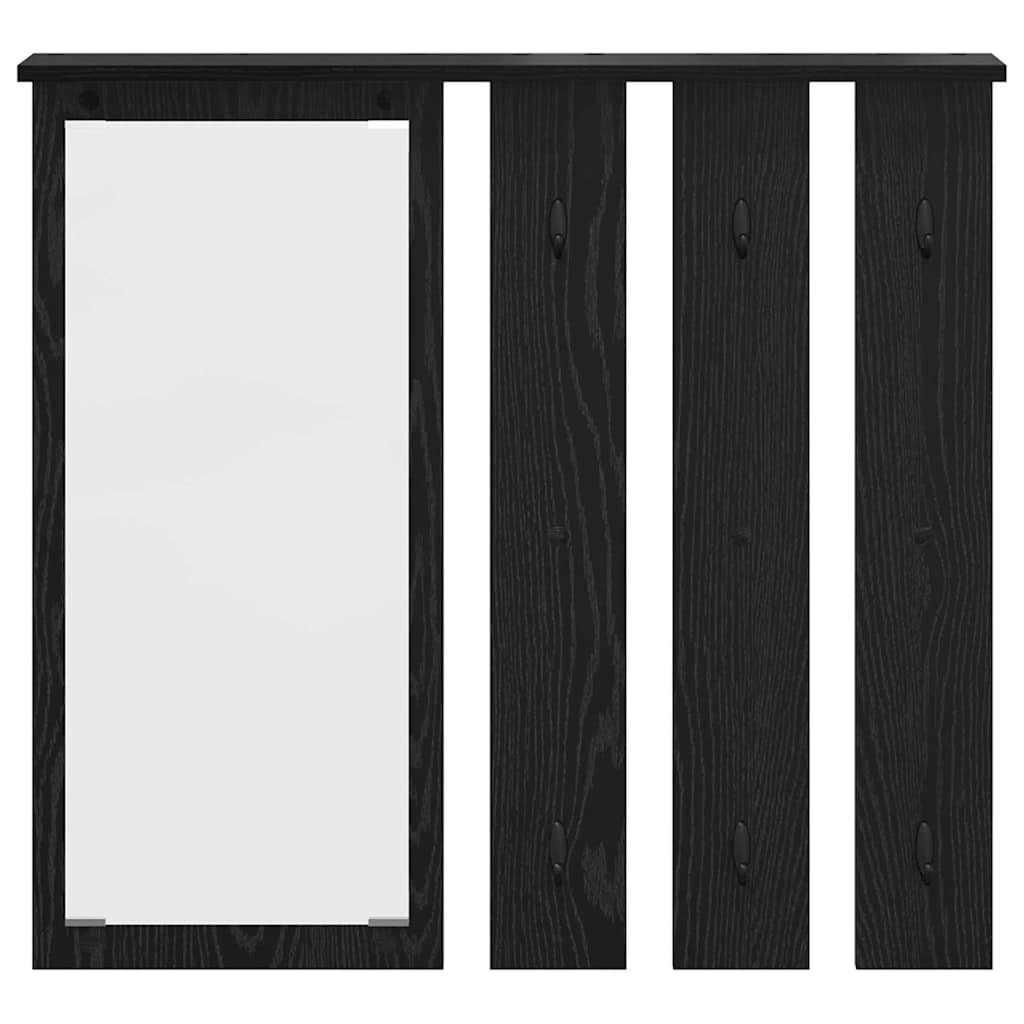 vidaXL Portant mural avec étagère Noir aspect chêne