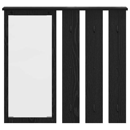 vidaXL Portant mural avec étagère Noir aspect chêne