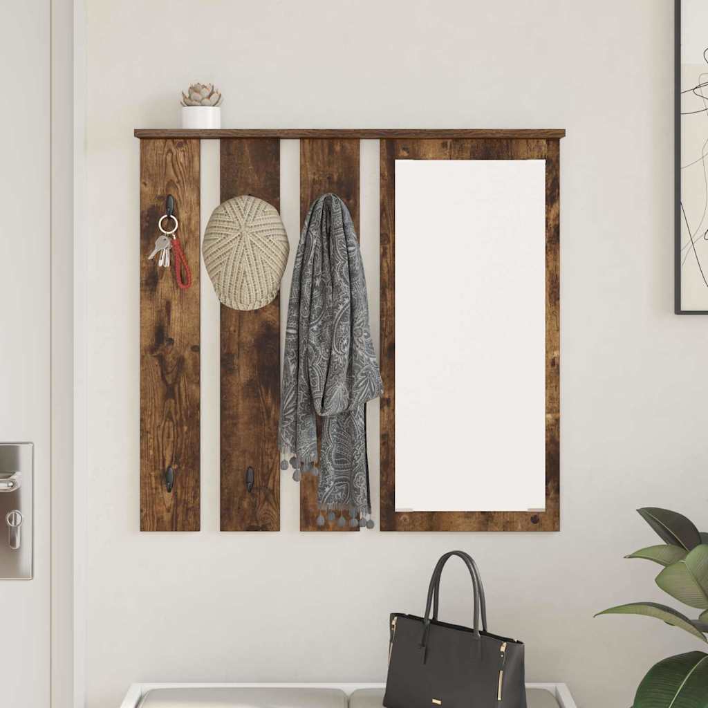 vidaXL Wandmontierter Kleiderständer Räuchereiche 84 x 10 x 80 cm