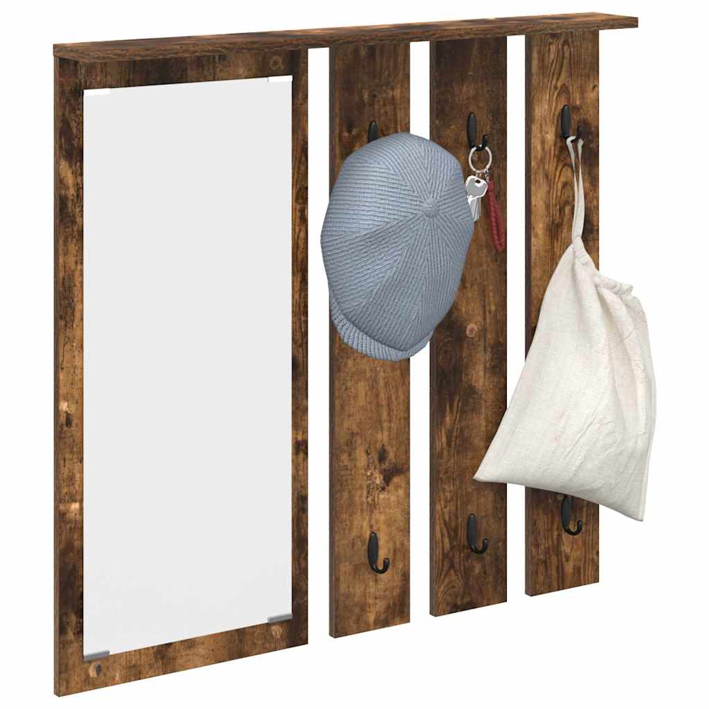 vidaXL Wandmontierter Kleiderständer Räuchereiche 84 x 10 x 80 cm
