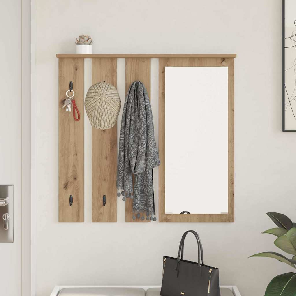 vidaXL Wandmontierter Kleiderständer Artisan-Eiche 84 x 10 x 80 cm