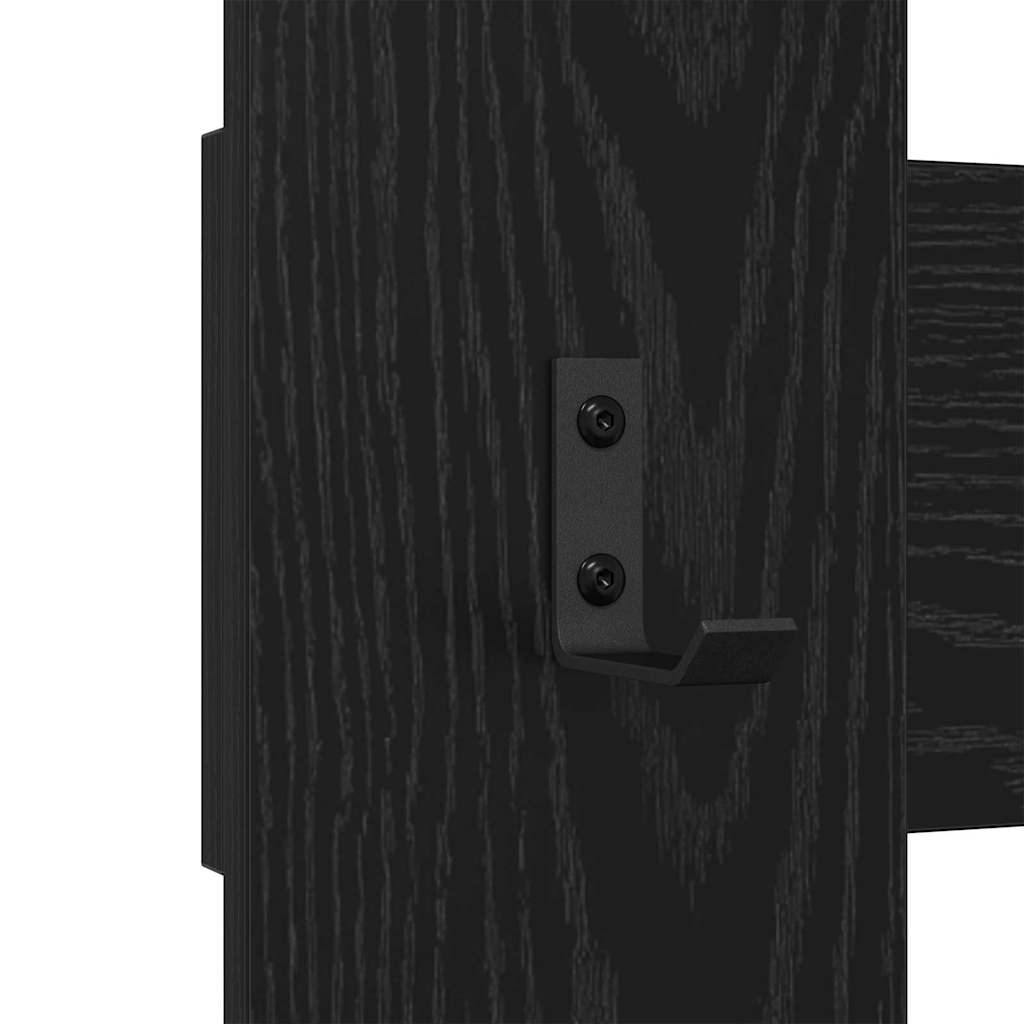 Wandmontierter nachttisch Schwarz Eichen-Optik 65 x 3 x 100 cm