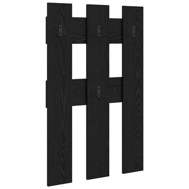 vidaXL Table de chevet murale aspect chêne noir 65 x 3 x 100 cm