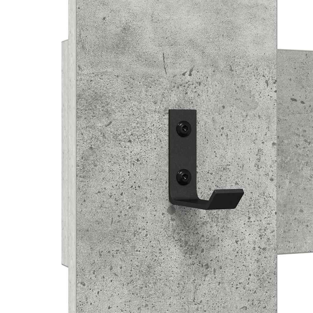 vidaXL Table de chevet murale Gris béton 65 x 3 x 100 cm