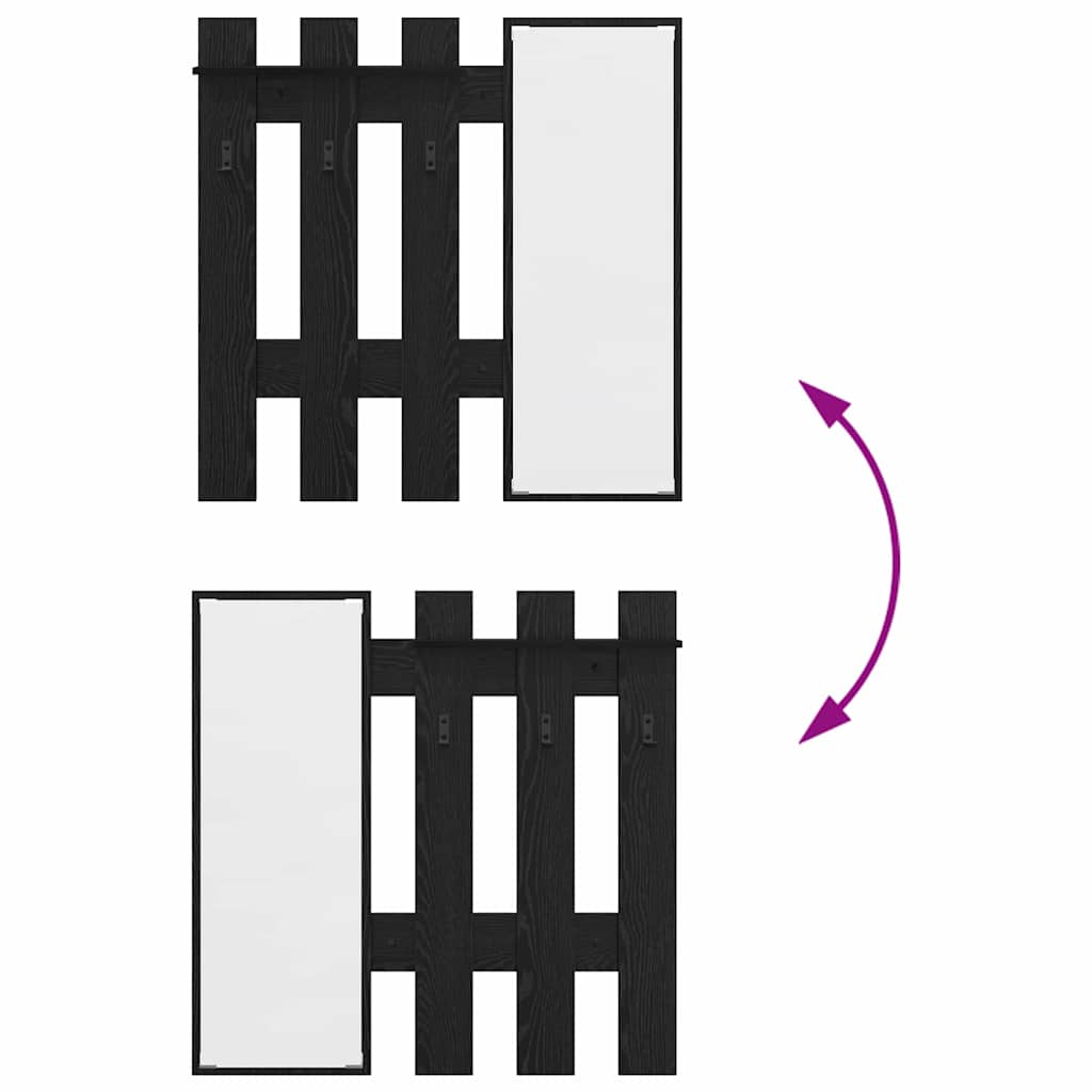 Wandmontierter nachttisch Wandmontiert Schwarz Eichen-Optik