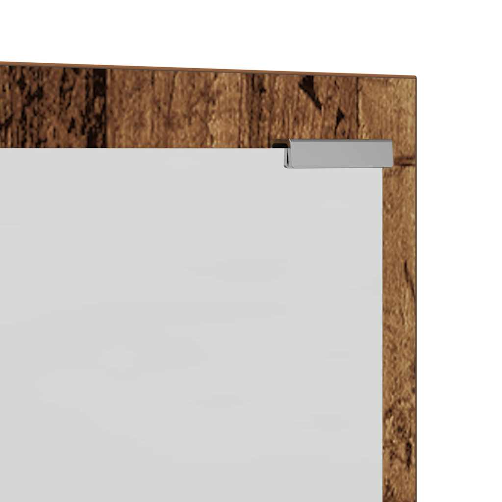 Wandmontierter nachttisch mit Spiegel Altholz 100 x 10 x 100 cm