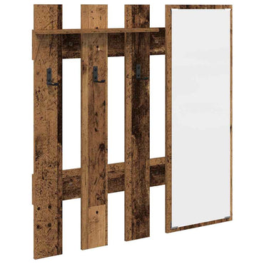 vidaXL Table de chevet murale avec miroir en bois de récupération 100 x 10 x 100 cm