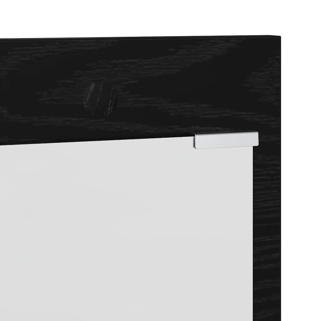 vidaXL Table de chevet murale aspect chêne noir 90 x 10 x 50 cm