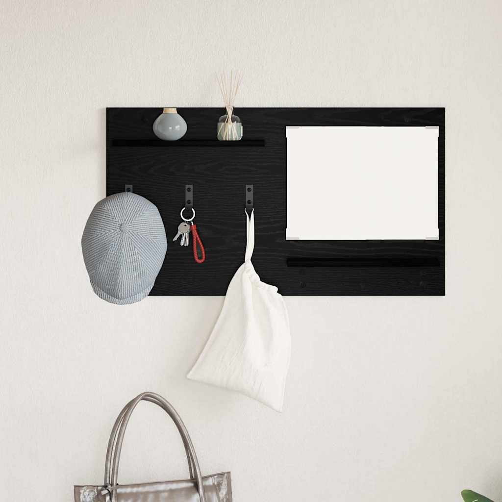 vidaXL Table de chevet murale aspect chêne noir 90 x 10 x 50 cm