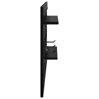 vidaXL Table de chevet murale aspect chêne noir 90 x 10 x 50 cm