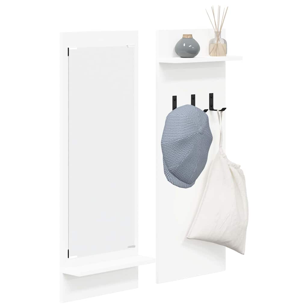 vidaXL Table de chevet murale Blanc 70 x 10 x 90 cm Bois d'ingénierie