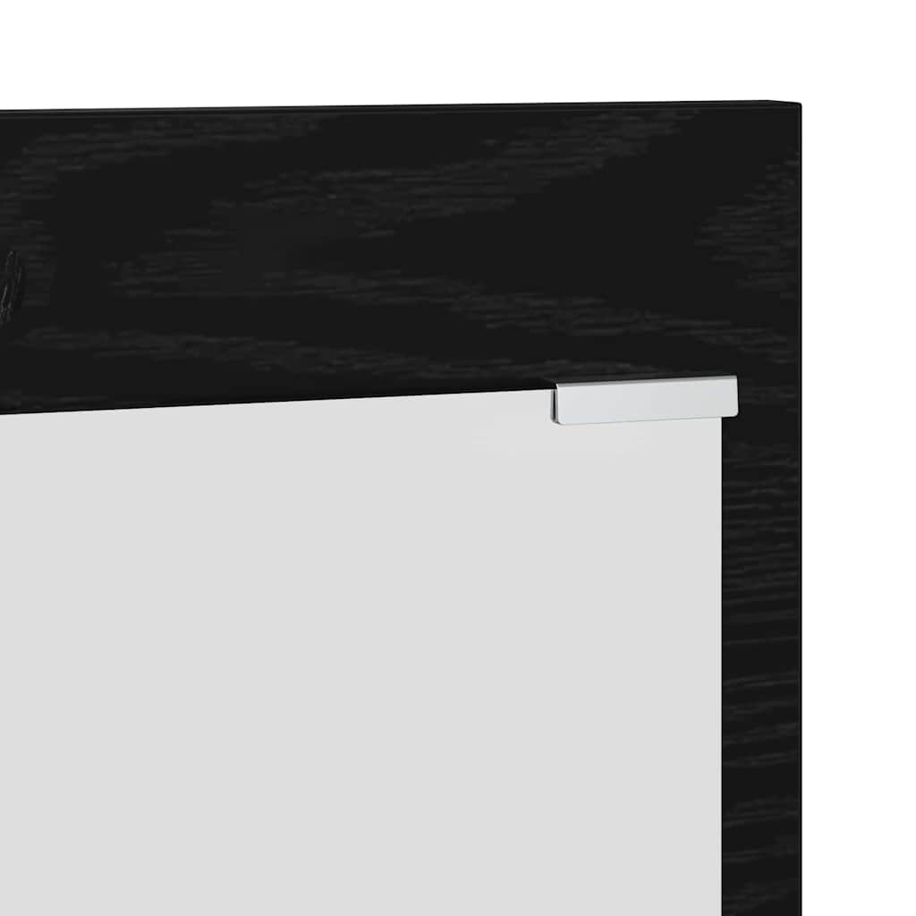 vidaXL Table de chevet murale aspect chêne noir 70 x 10 x 90 cm