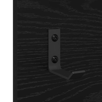 vidaXL Table de chevet murale aspect chêne noir 70 x 10 x 90 cm