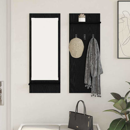 vidaXL Table de chevet murale aspect chêne noir 70 x 10 x 90 cm
