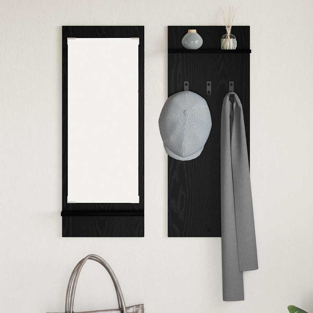 vidaXL Table de chevet murale aspect chêne noir 70 x 10 x 90 cm