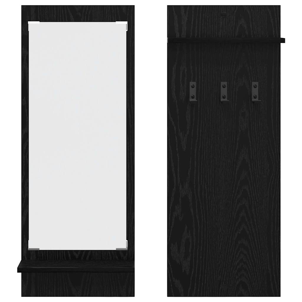 vidaXL Table de chevet murale aspect chêne noir 70 x 10 x 90 cm