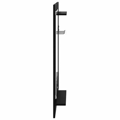 vidaXL Table de chevet murale aspect chêne noir 70 x 10 x 90 cm