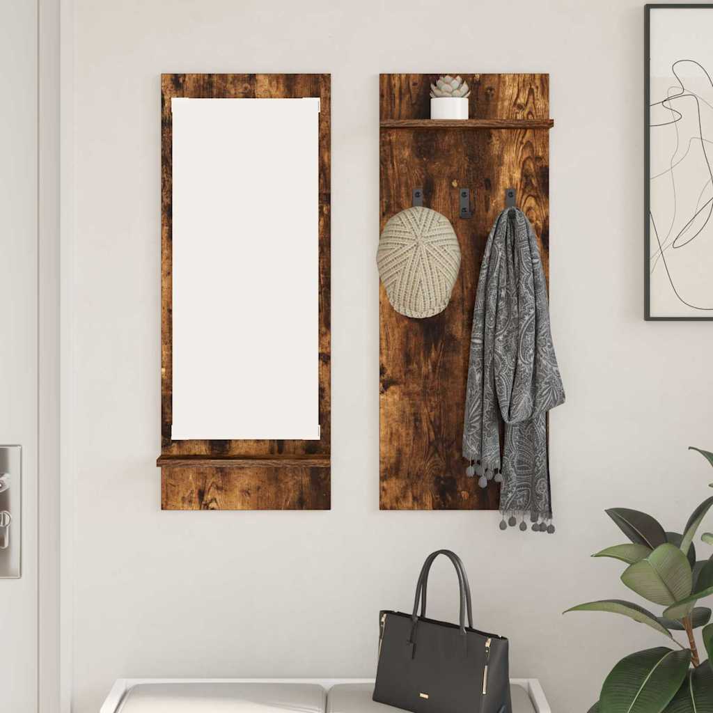 vidaXL Table de chevet murale Chêne fumé 70 x 10 x 90 cm
