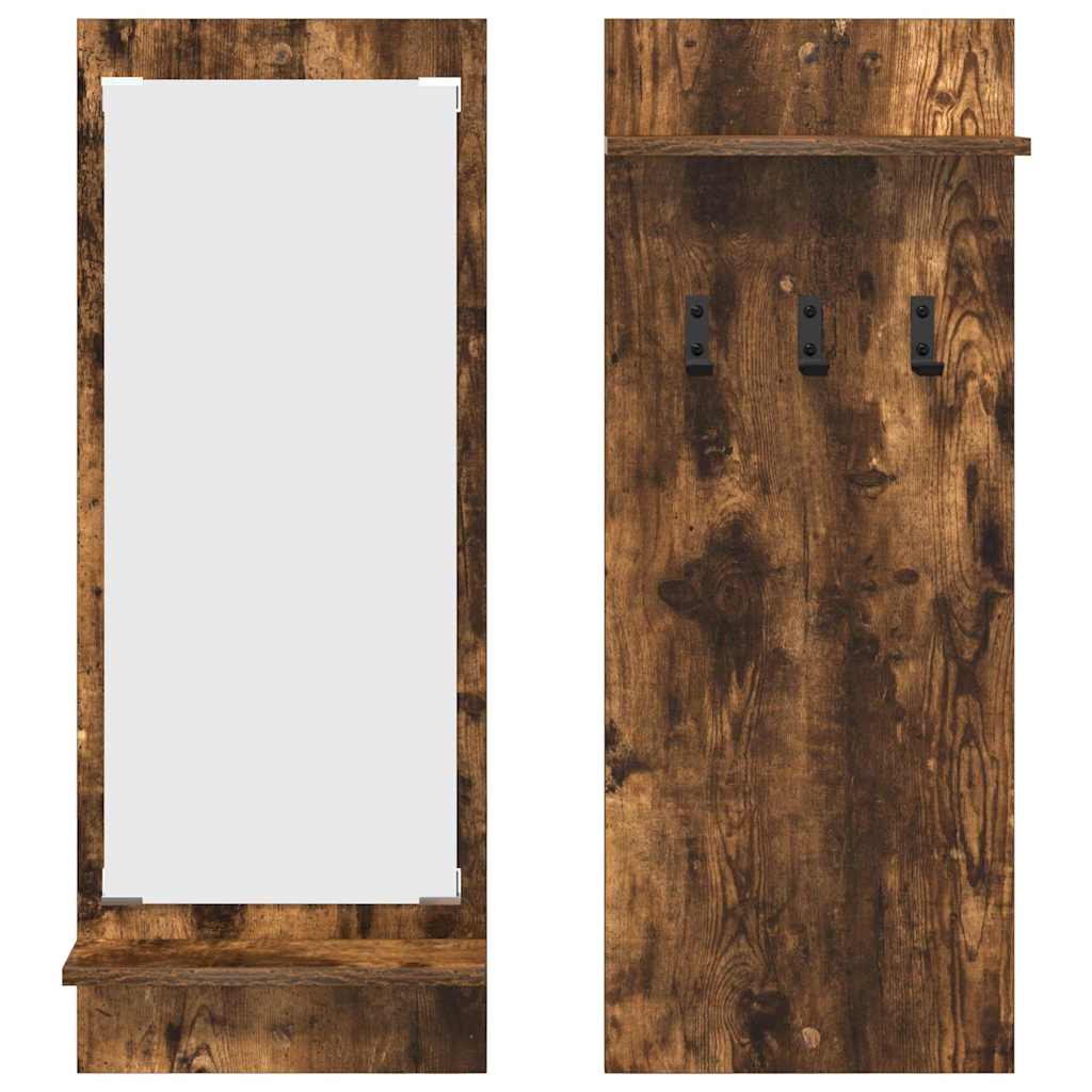 vidaXL Table de chevet murale Chêne fumé 70 x 10 x 90 cm