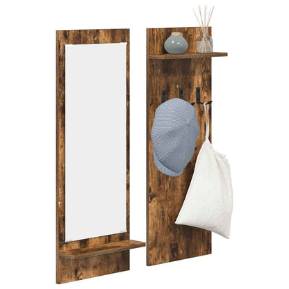 vidaXL Table de chevet murale Chêne fumé 70 x 10 x 90 cm