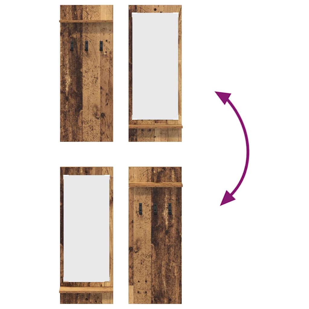 vidaXL Wandmontierter nachttisch Altholz 70 x 10 x 90 cm Holzwerkstoff