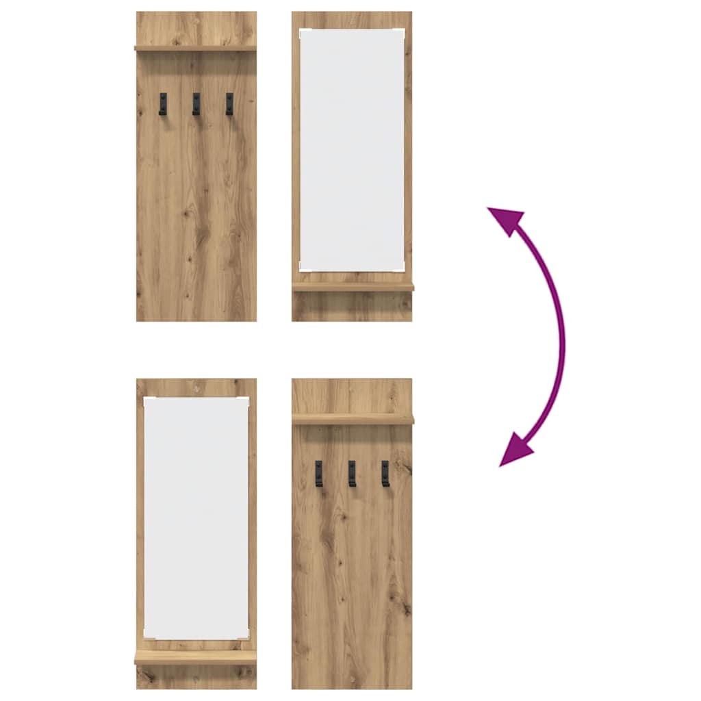 vidaXL Wandmontierter nachttisch Artisan-Eiche 70 x 10 x 90 cm