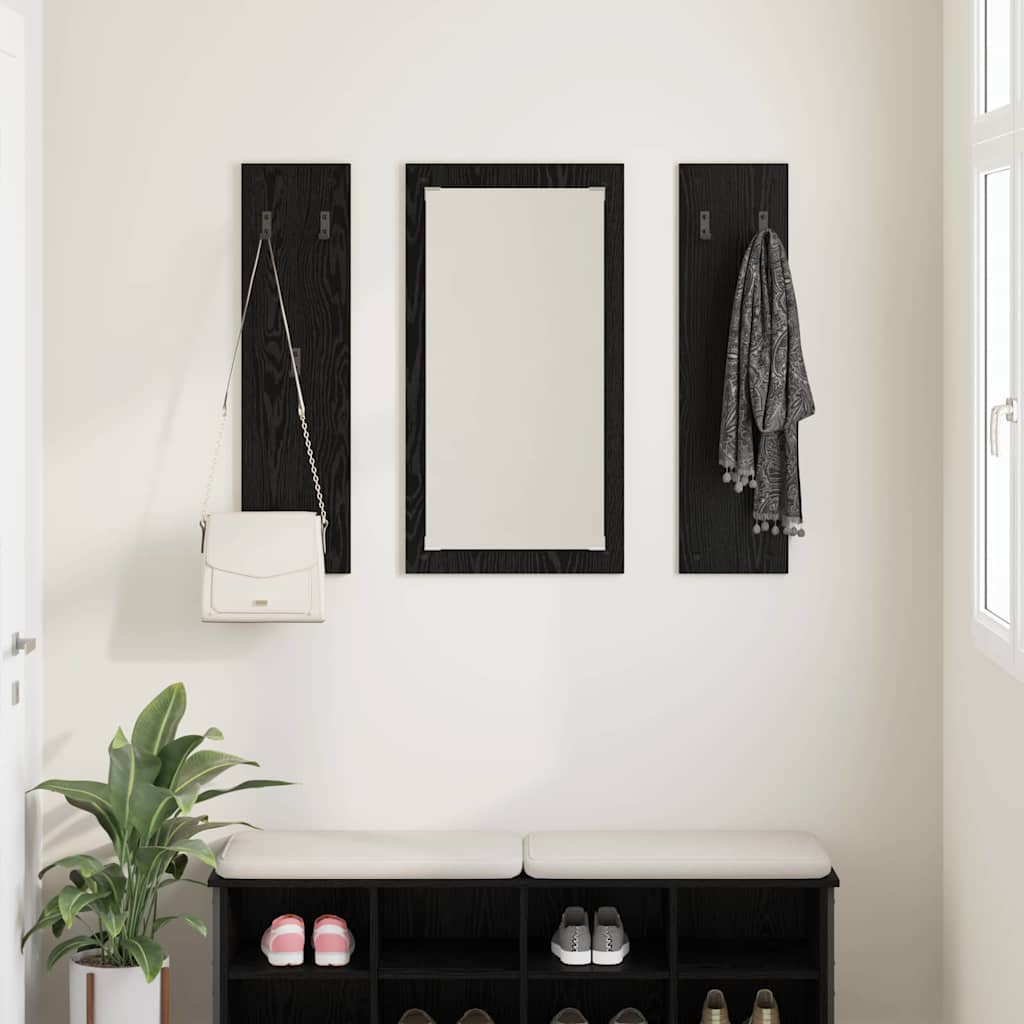 vidaXL Wandmontierter nachttisch Schwarz Eichen-Optik 96 x 1,5 x 90 cm