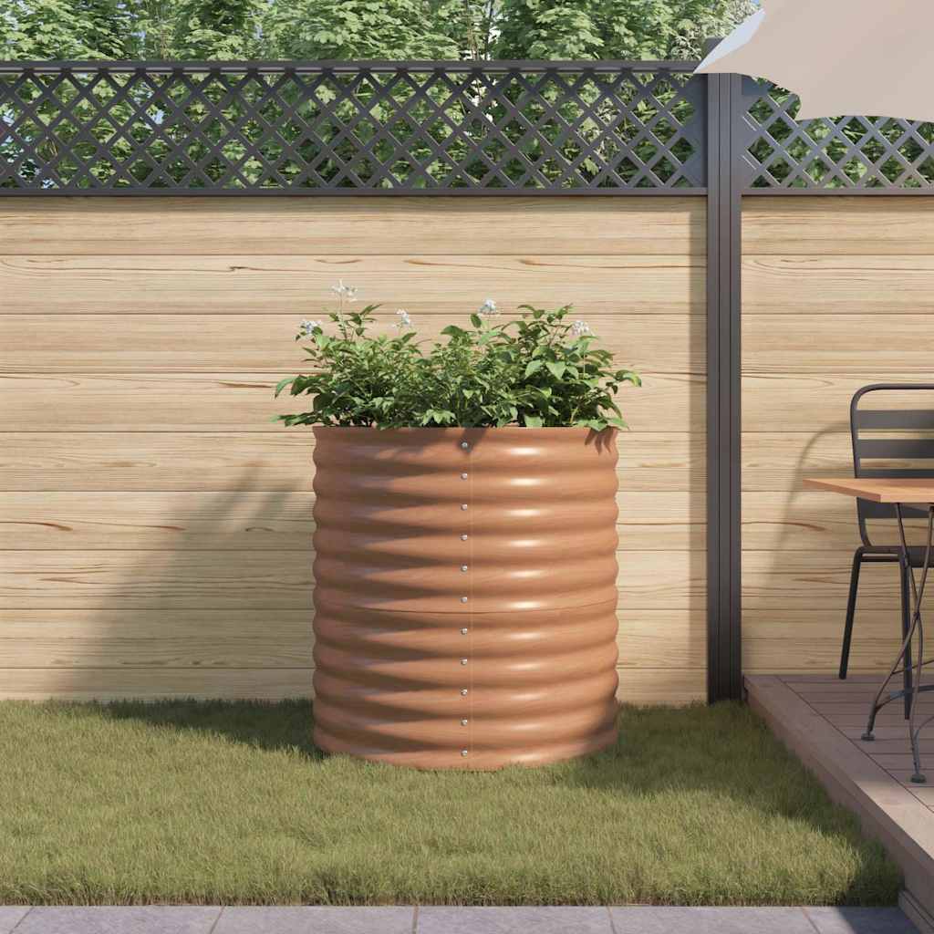 vidaXL Hochbeet Braun 80 x 80 x 81 cm Stahl