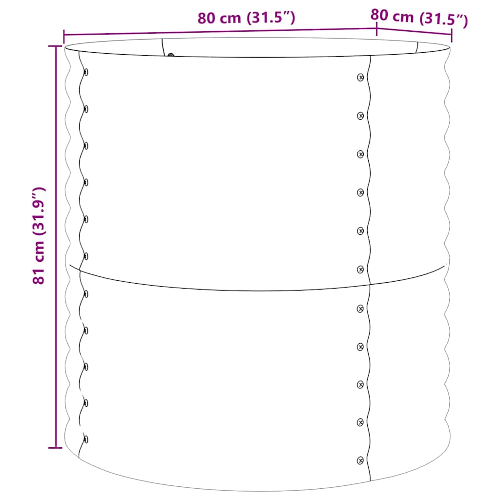 vidaXL Hochbeet Braun 80 x 80 x 81 cm Stahl