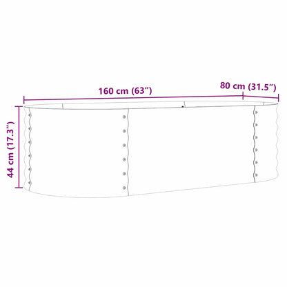 vidaXL Hochbeet Braun 160 x 80 x 44 cm Stahl