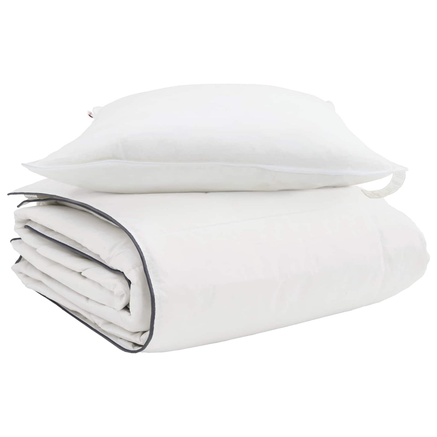 vidaXL Winterbettdecke mit Kissen 2 pcs Weiß Daunenfeder