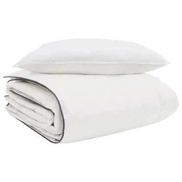 vidaXL Winterbettdecke mit Kissen 2 pcs Weiß Daunenfeder