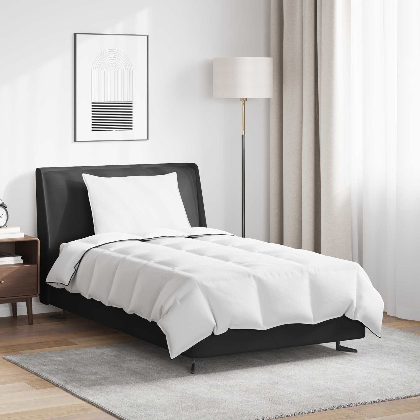 Winterbettdecke mit Kissen 2 pcs Weiß Daunenfeder