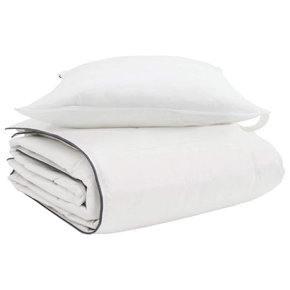 vidaXL Winterbettdecke mit Kissen 2 pcs Weiß Daunenfeder