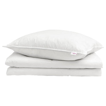 vidaXL Sommerdecke mit Kissen 2 pcs Weiß Daunenfeder