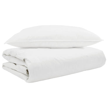 vidaXL Sommerdecke mit Kissen 2 pcs Weiß Daunenfeder