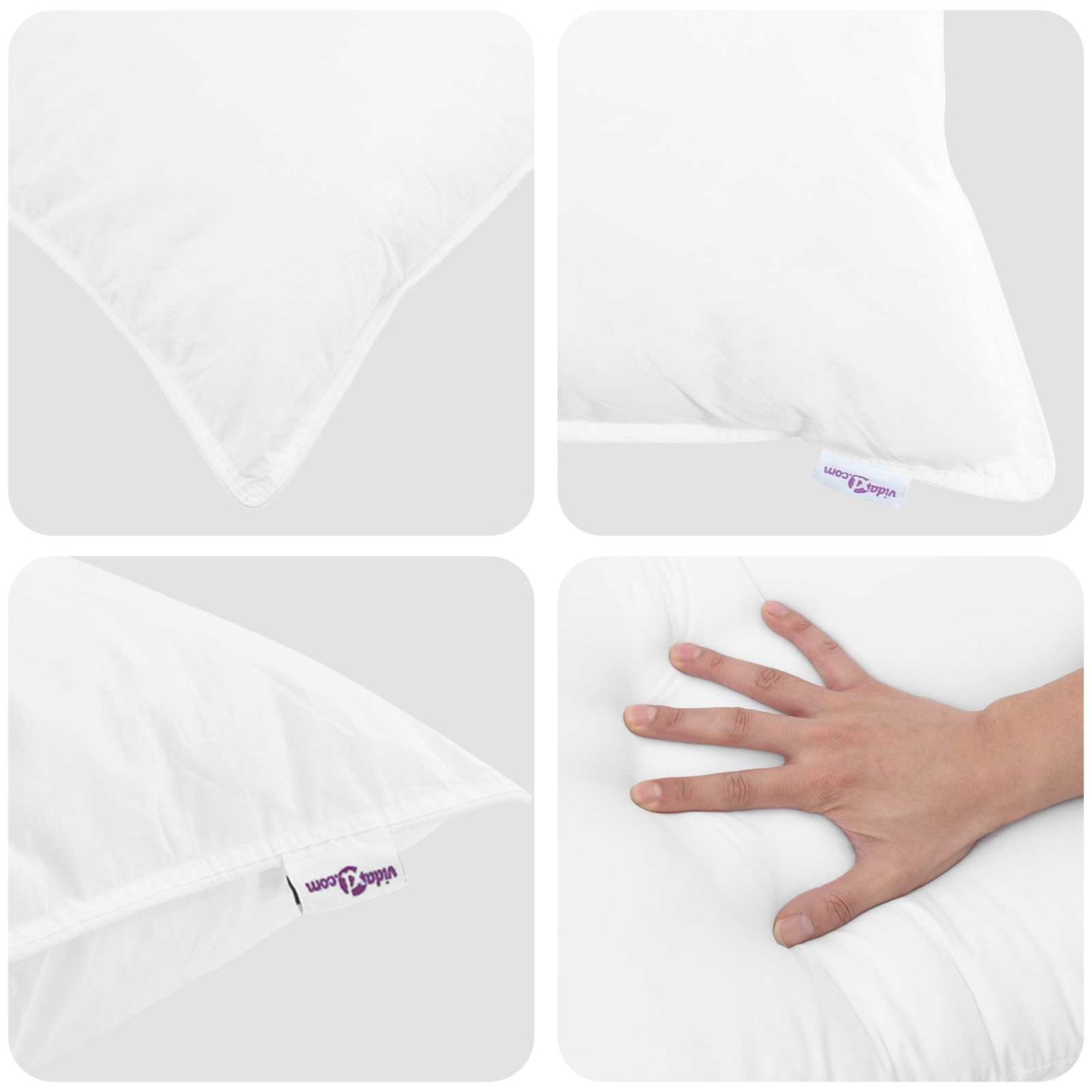 vidaXL Sommerdecke mit Kissen 2 pcs Weiß Daunenfeder