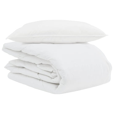 vidaXL Sommerdecke mit Kissen 2 pcs Weiß Daunenfeder