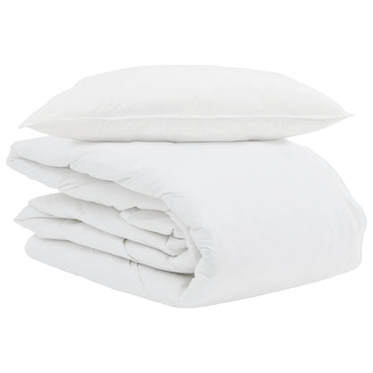 vidaXL Sommerdecke mit Kissen 2 pcs Weiß Daunenfeder