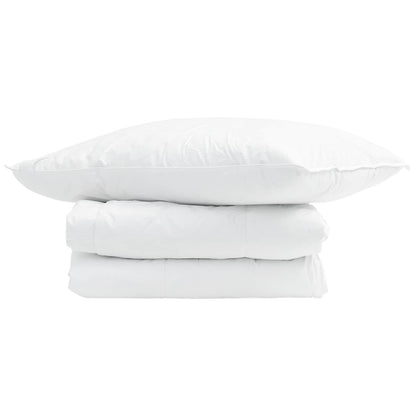 vidaXL Sommerdecke mit Kissen 2 pcs Weiß Daunenfeder