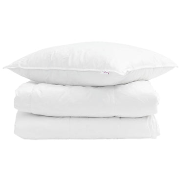 vidaXL Sommerdecke mit Kissen 2 pcs Weiß Daunenfeder
