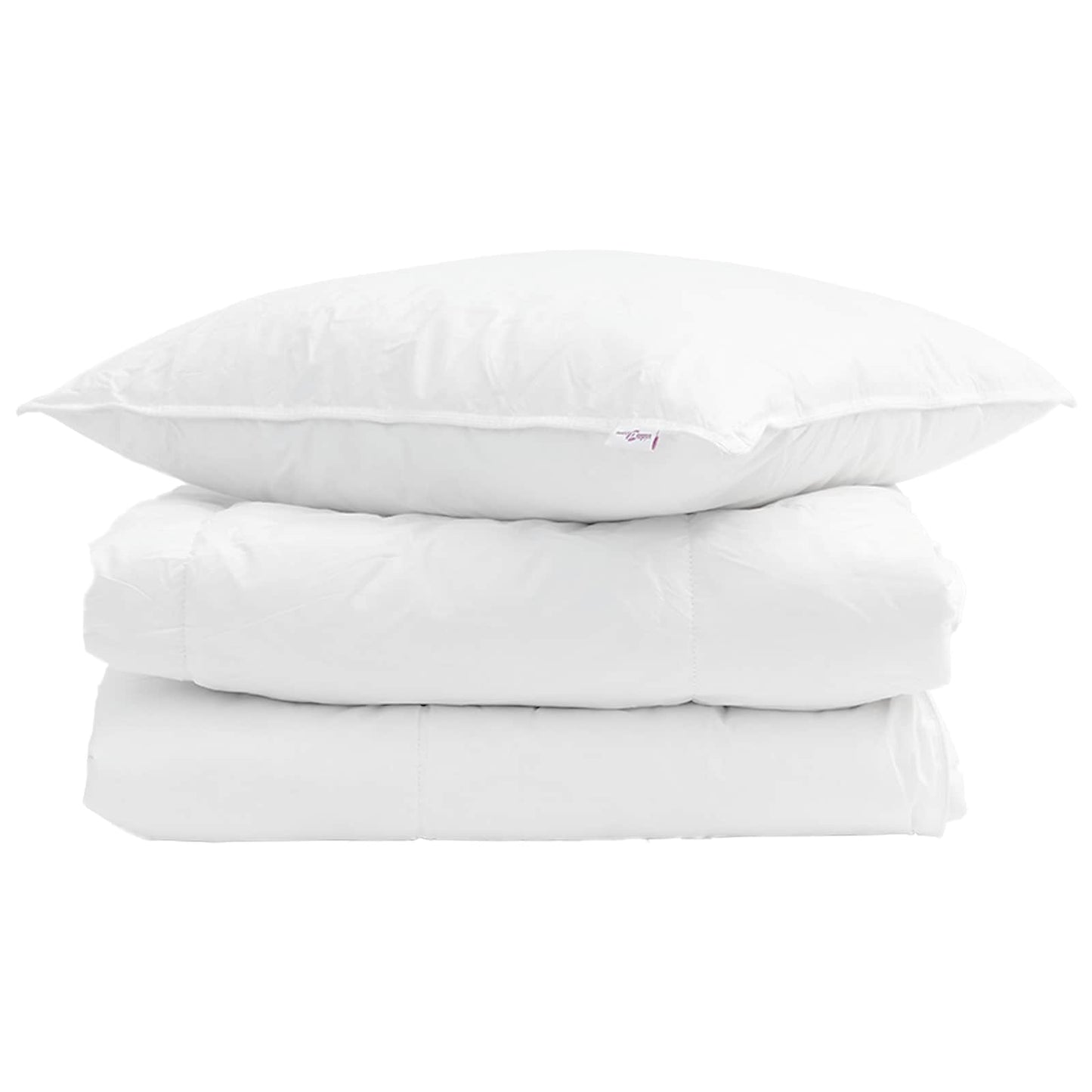 vidaXL Sommerdecke mit Kissen 2 pcs Weiß Daunenfeder