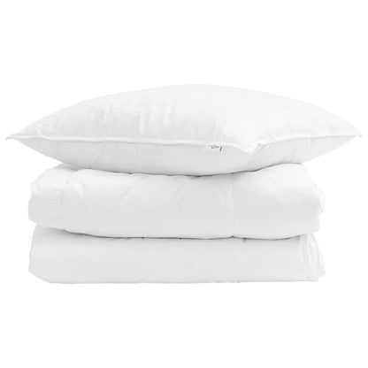 vidaXL Sommerdecke mit Kissen 2 pcs Weiß Daunenfeder