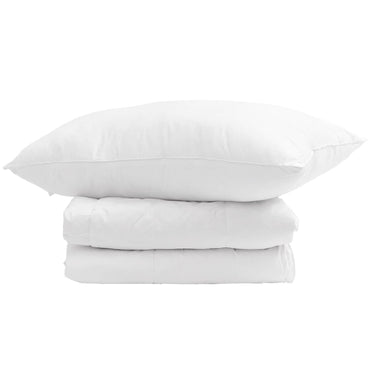 vidaXL Winterbettdecke mit Kissen 2 pcs Weiß Daunenfeder