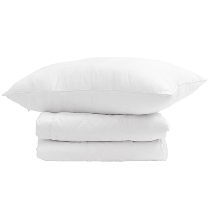 vidaXL Winterbettdecke mit Kissen 2 pcs Weiß Daunenfeder
