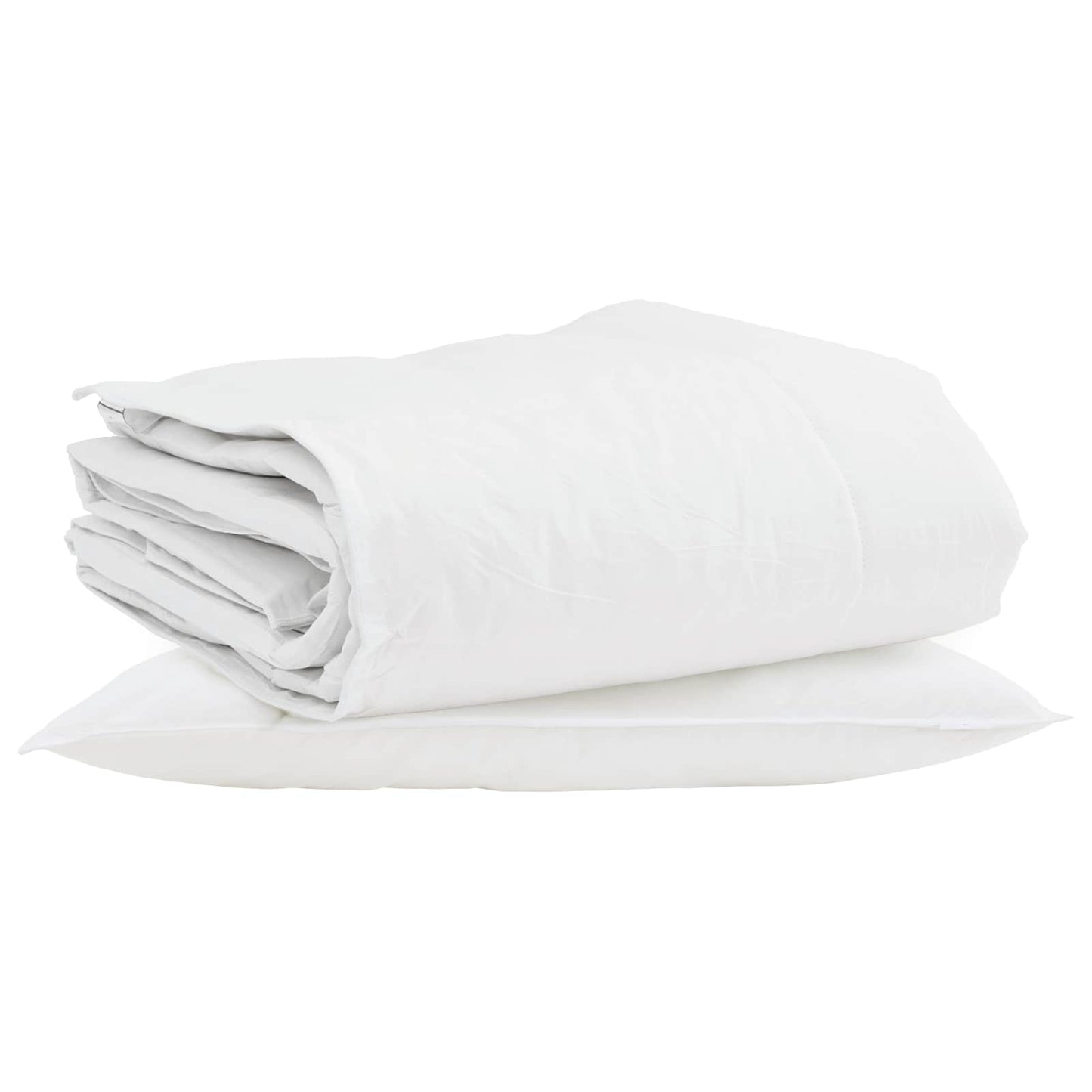 vidaXL Winterbettdecke mit Kissen 2 pcs Weiß Daunenfeder