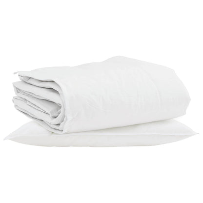vidaXL Winterbettdecke mit Kissen 2 pcs Weiß Daunenfeder
