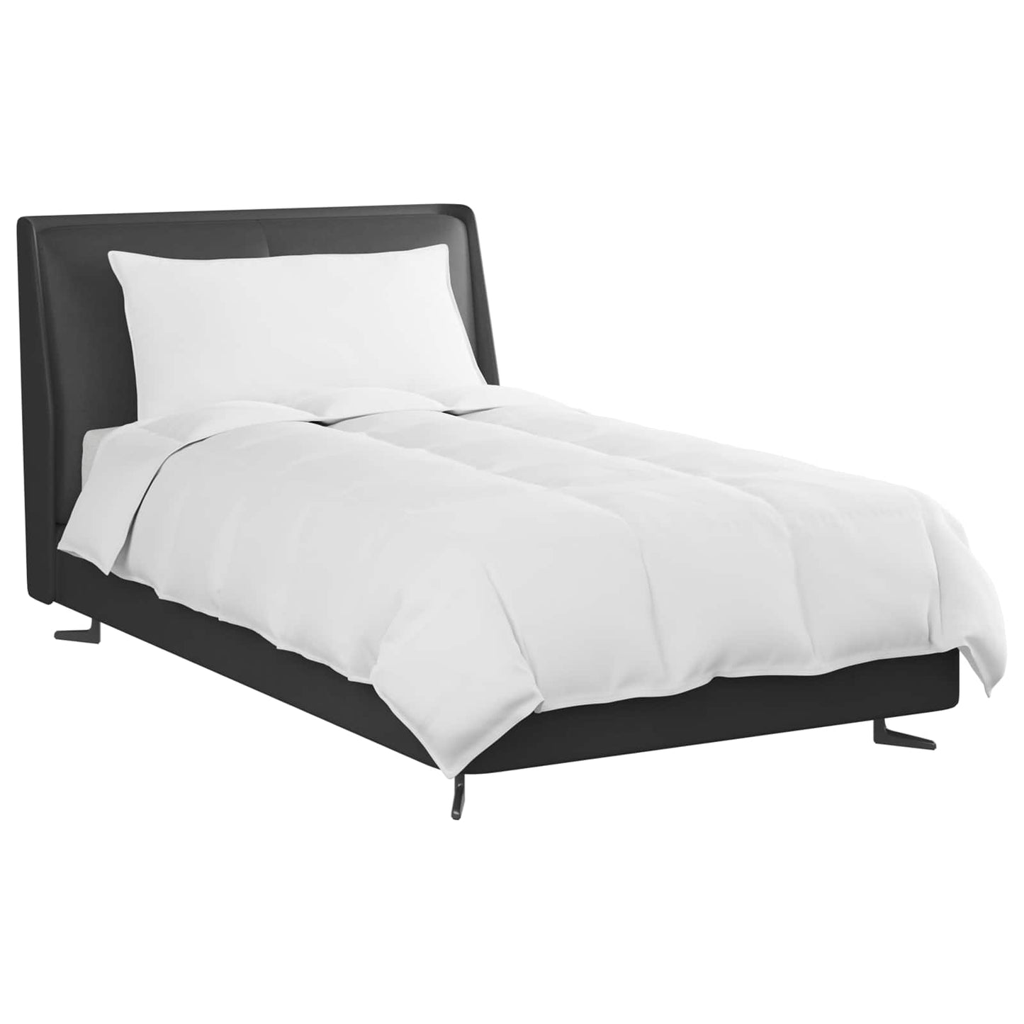 vidaXL Winterbettdecke mit Kissen 2 pcs Weiß Daunenfeder